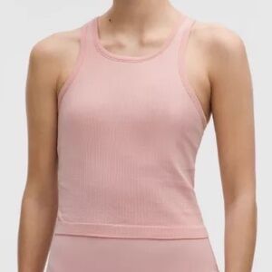 Lululemon Cropped Ebb to the Street Top (pink haze)